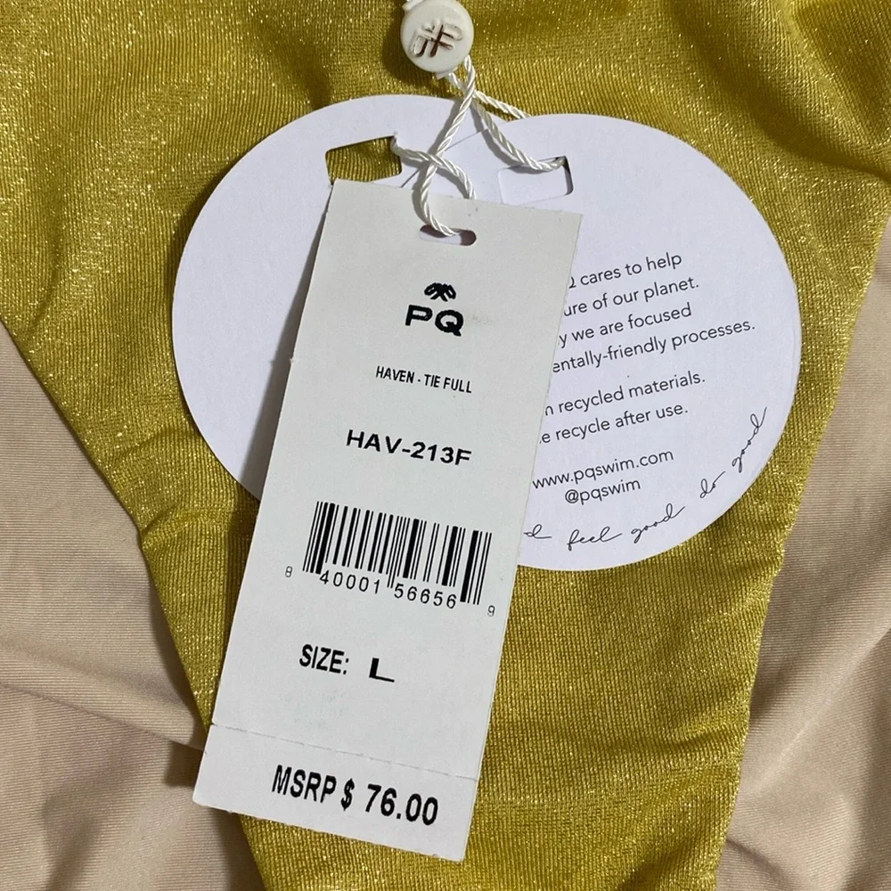 PILYQ Haven Luna Wave Top & Haven Tie Full Bottom Bikini Set Women's Size L - Picture 9 of 12